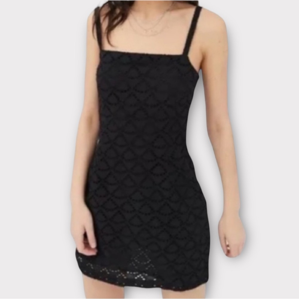 Urban Outfitters Wilma Dress Small Eyelet Embroidered Mini Back Cutout Y2K NWT